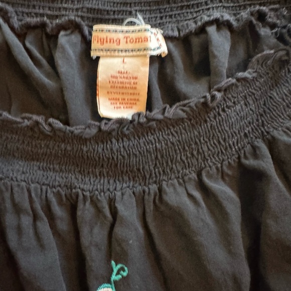 Flying Tomato floral boho top with bell sleeves size large - Picture 3 of 3